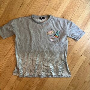 Gray Kids Shirt with Fun Patches